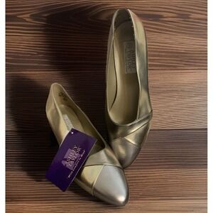 VTG Ashley Taylor Gold 2 Tone Slip On Flat Dress Shoes Women's 9